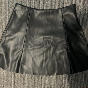 Black leather skirt